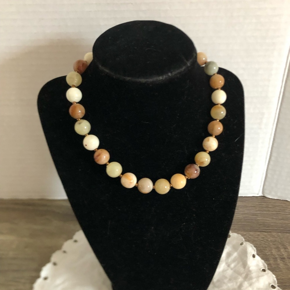 Vtg Faux Gemstone Beaded Necklace